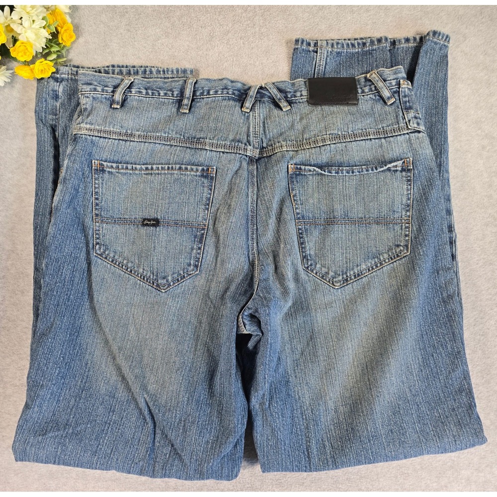 Sean John Mens Baggy Blue Denim Jeans Size 40 Y2K Hip Hop Streetwear Loose Fit